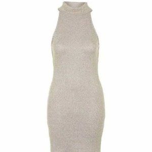 TOPSHOP Gray Turtleneck Dress